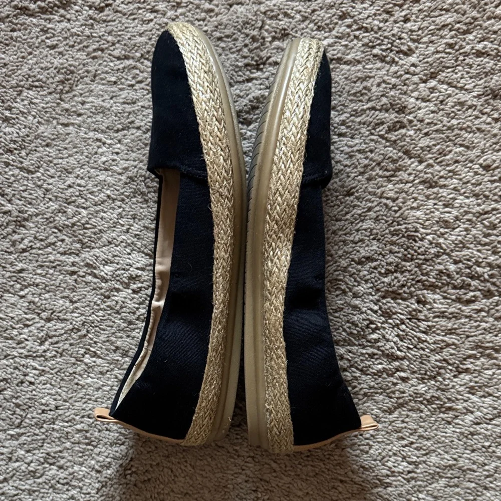 Easy Spirit e360 Black Espadrille Flats. Size 8. NWT.